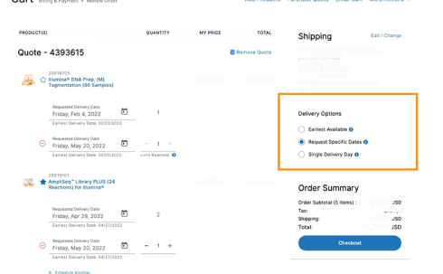 Manage orders and shipments in MyIllumina