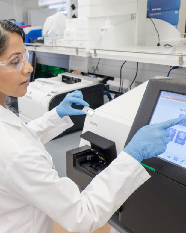 Scientist using MiSeq system